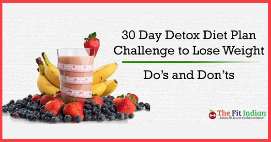 30 Day Detox Diet Plan Challenge to Lose Weight - Do's and ...