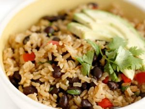Brown rice with beans