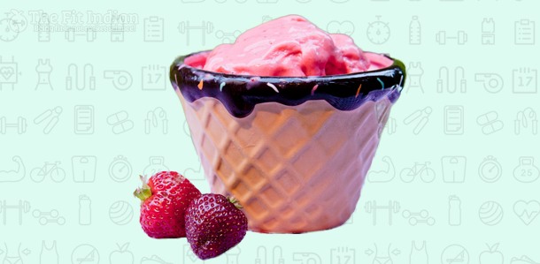 Strawberry yogurt ice-cream