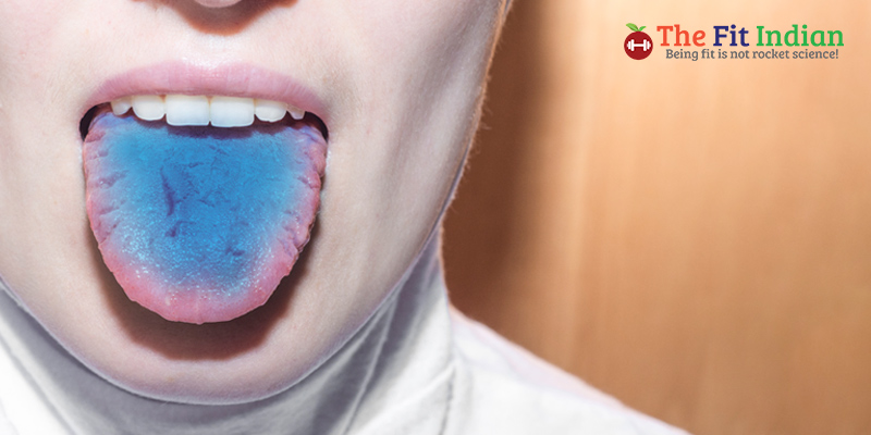 Purple Tongue with black spots
