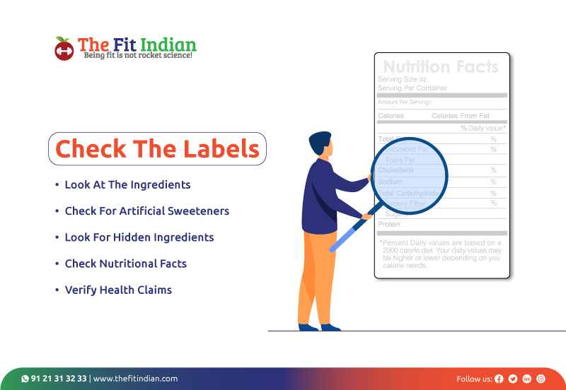 Checking the food labels for diabetics